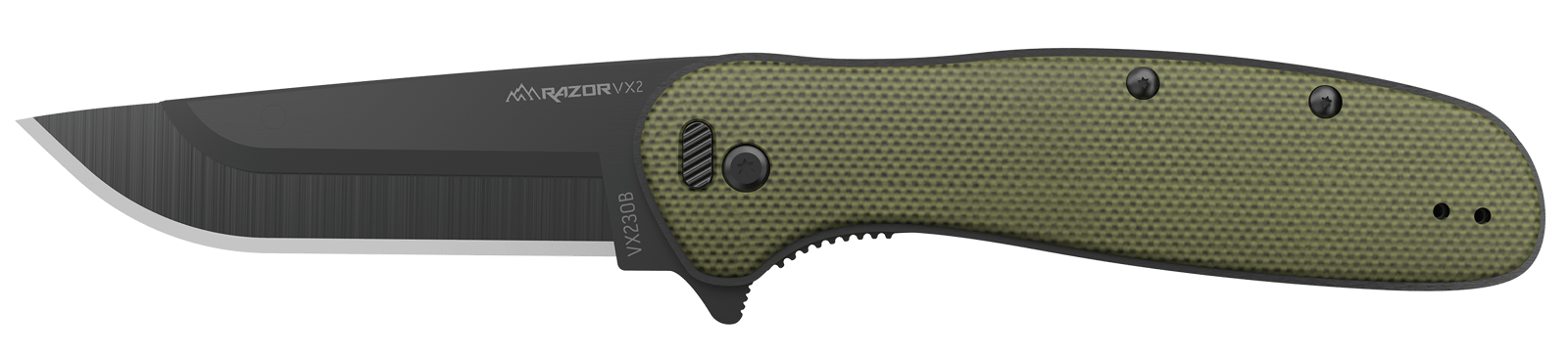 Outdoor Edge VX230CC Razor VX2  3" Folding Plain 420J2 SS Blade Green