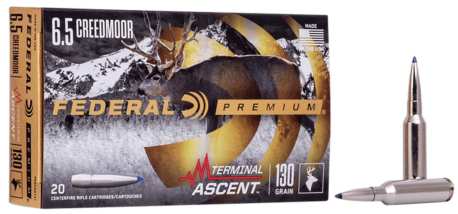 Federal P65CRDTA1 Premium Terminal Ascent 6.5Creedmoor 130gr 20 Per Box/10 Case
