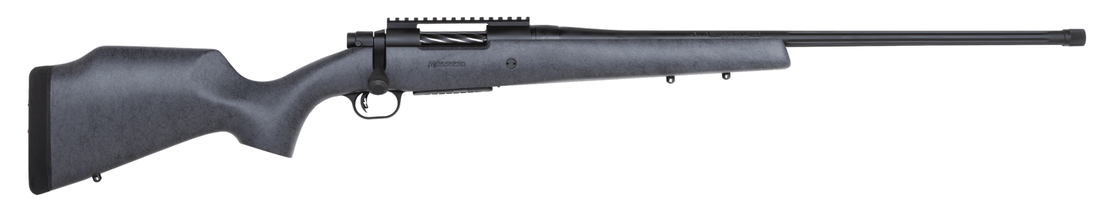 Mossberg 28104 Patriot Long Range Hunter 6.5 PRC Caliber with 4+1 Capacity, 24" Threaded/Fluted Barrel, Matte Blued Metal Finish & Sniper Gray Fixed Monte Carlo Stock Right Hand (Full Size)