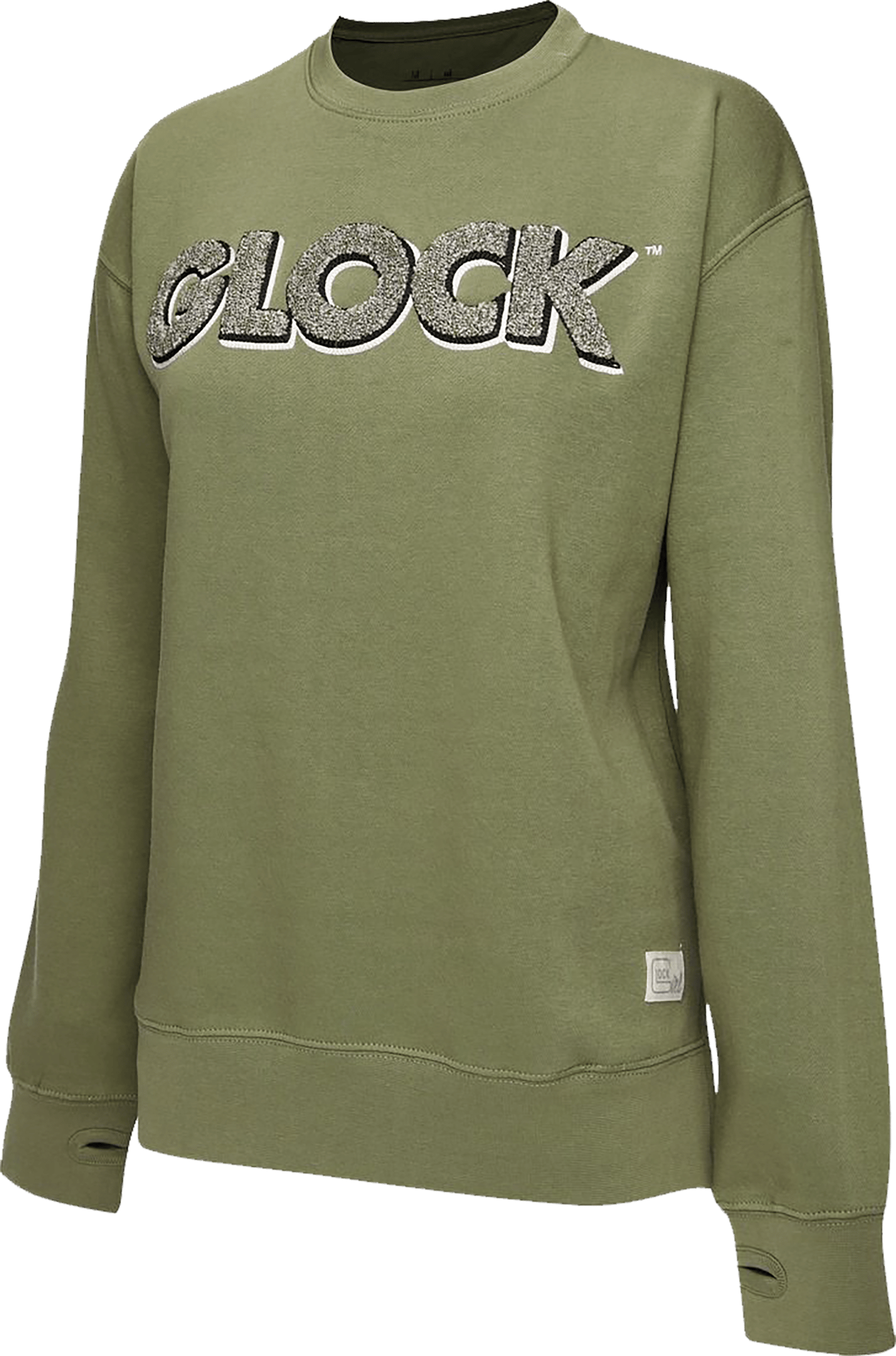 Glock AP96262 Crewneck Raglan Fleece Olive Cotton/Polyester Long Sleeve Large