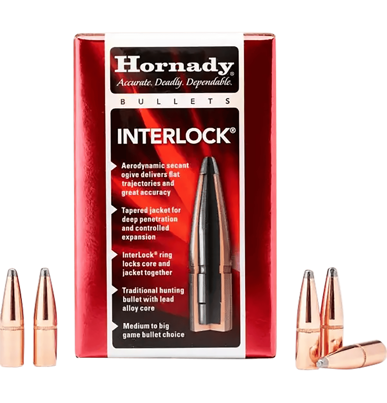 Hornady 3140 InterLock  7.62mm .310 123 gr Soft Point 100 Per Box/ 25 Case