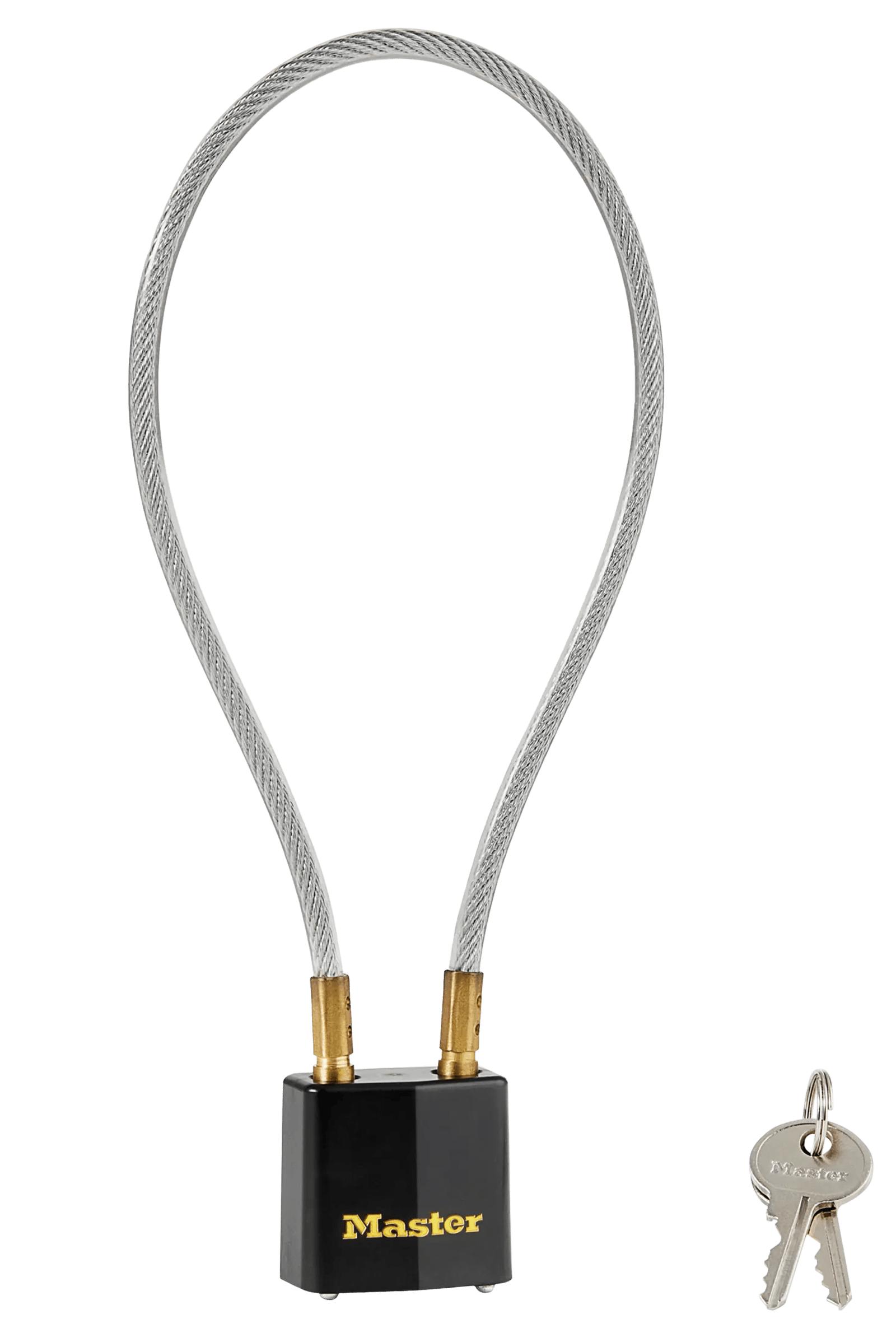 Master Lock 99DSPT Cable Lock  Open With Key Black & Gold Steel 14"
