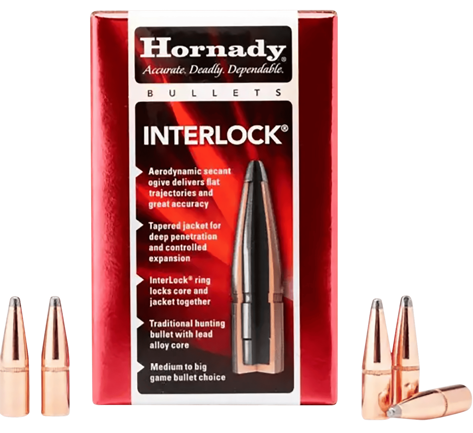 Hornady 2735 InterLock  270 Cal .277 140 gr Boat Tail Spire Point 100 Per Box/ 25 Case