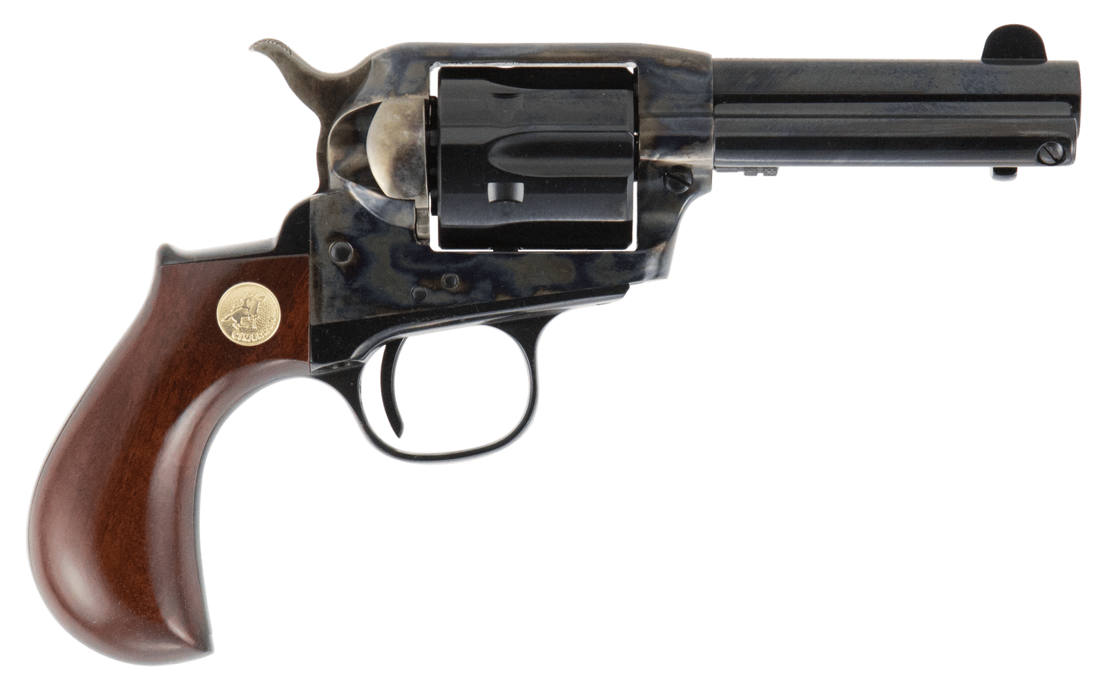 Cimarron CA980 Lightning  38 Special 6 Shot 3.50" Blued Steel Barrel & Cylinder, Color Case Hardened Steel Frame, Birdshead Walnut Grip, Exposed Hammer