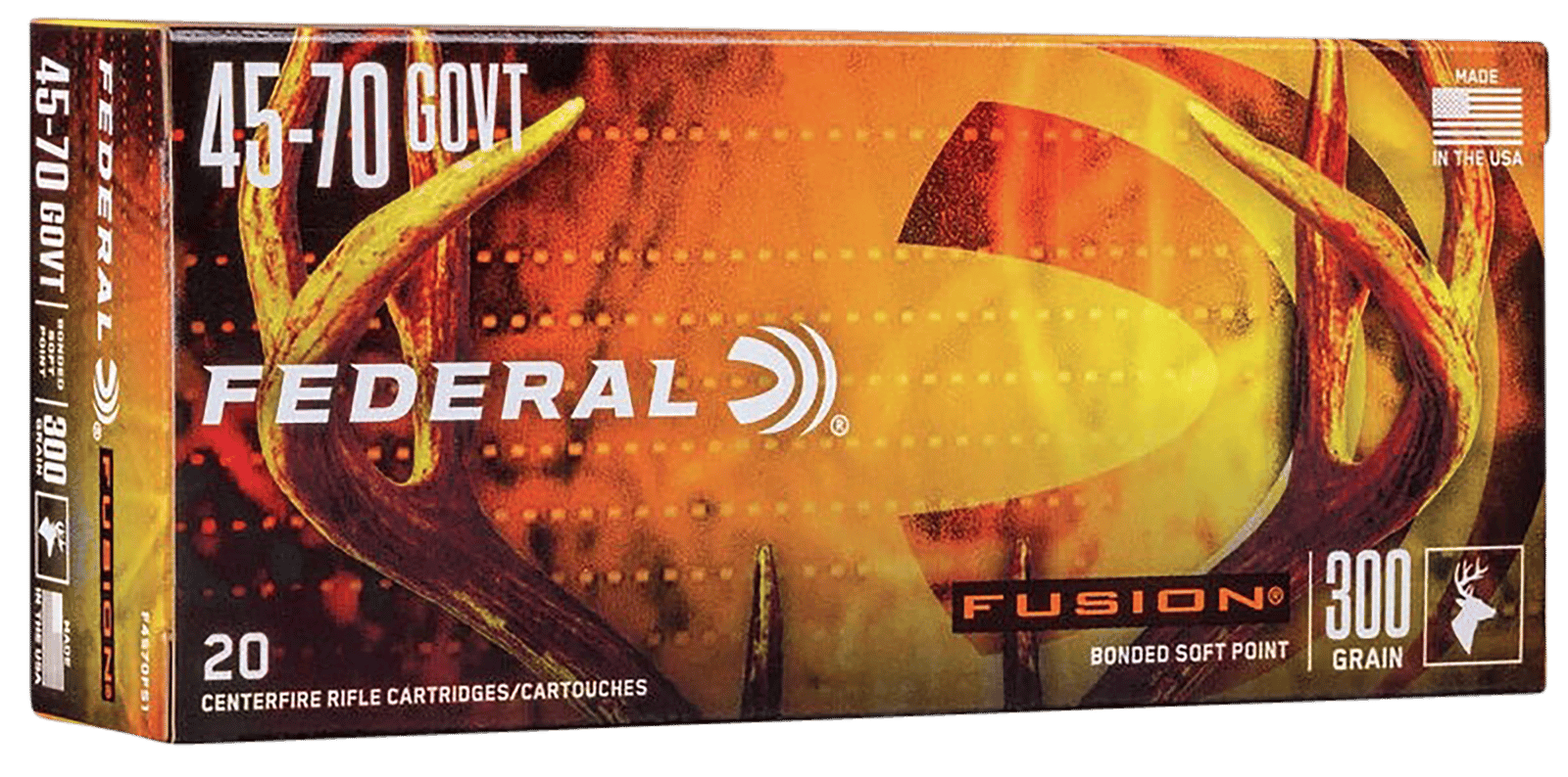 Federal F4570FS1 Fusion  45-70Gov 300gr Bonded Soft Point 20 Per Box/10 Case