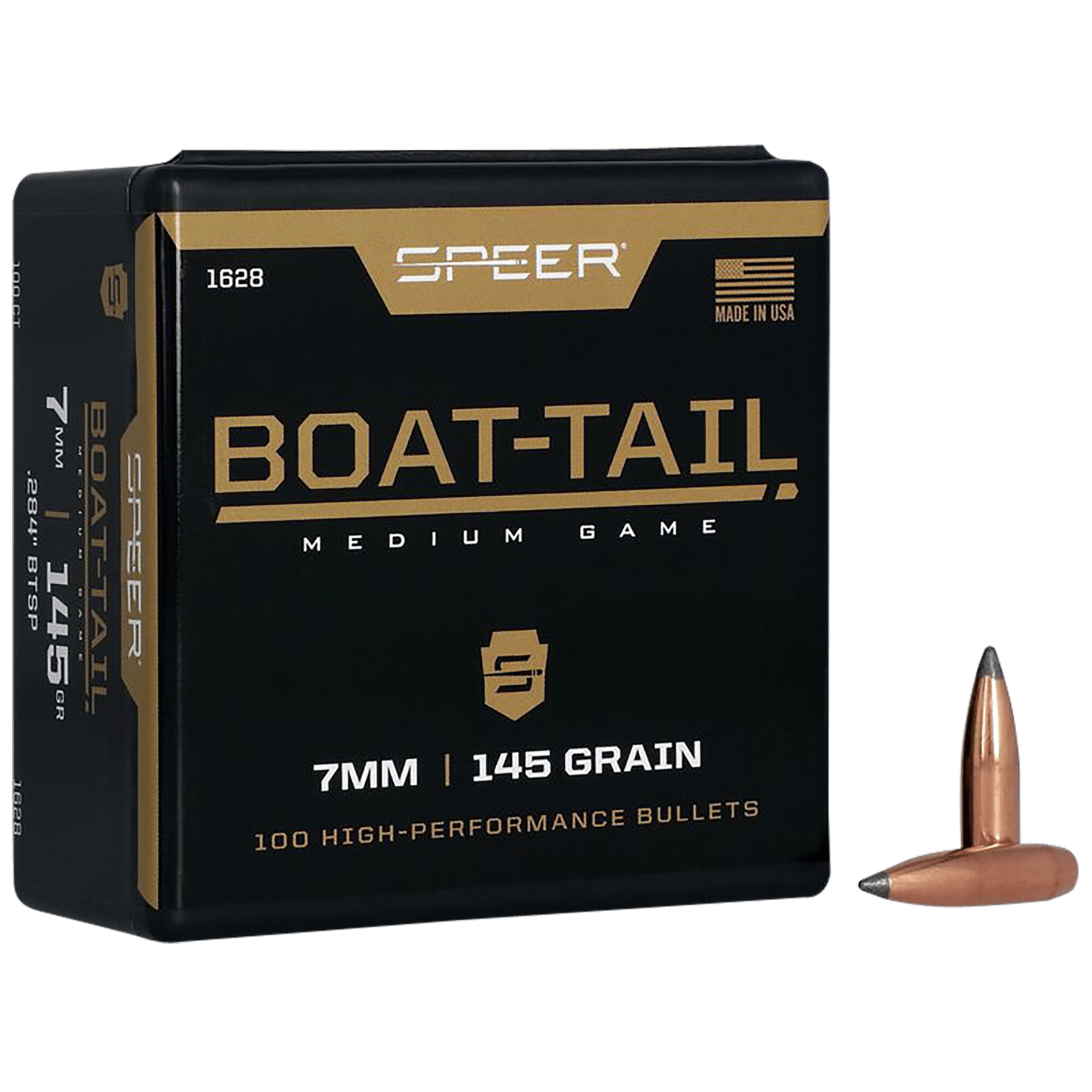 Speer 1628 Boat-Tail  7mm 145gr Jacketed Soft Point Boat Tail 100 Per Box/5 Case