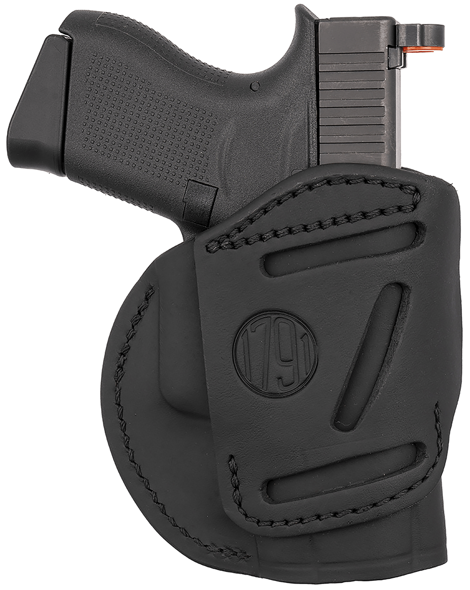 1791 Gunleather 4WH3SBLL 4-Way  IWB/OWB Size 03 Stealth Black Leather Belt Clip Compatible w/Glock 26/Ruger LC9/S&W M&P Shield/2.0 9/40 Left Hand