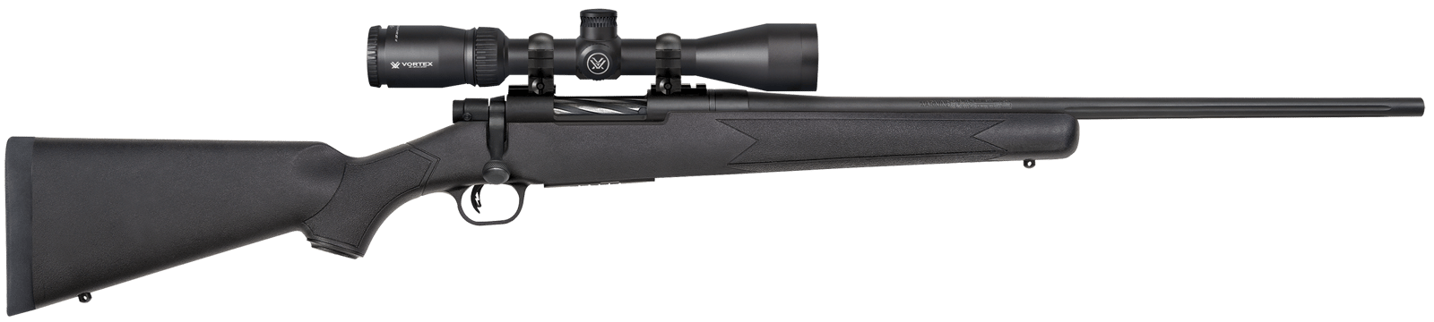 Mossberg 28001 Patriot  6.5 Creedmoor Caliber with 5+1 Capacity, 22" Fluted Barrel, Matte Blued Metal Finish & Black Synthetic Stock Right Hand (Full Size) Includes Vortex Crossfire II 3-9x40mm Scope