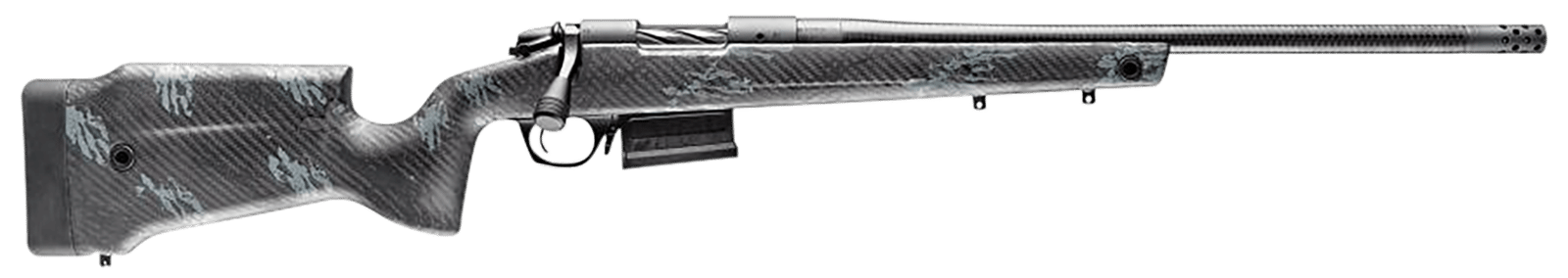 Bergara Rifles B14SM759CF B-14 Crest 6.5 PRC 3+1 20" Sniper Gray Cerakote #5 Contour Threaded Barrel, Sniper Gray Cerakote Steel Receiver, Black & Gray Sponge Fixed Carbon Fiber Stock