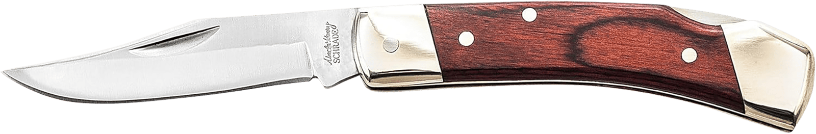 Uncle Henry LB5CP LB5 Smokey II Folding Clip Point Plain Stainless Steel Blade 3.70" Wood Handle Includes Sheath