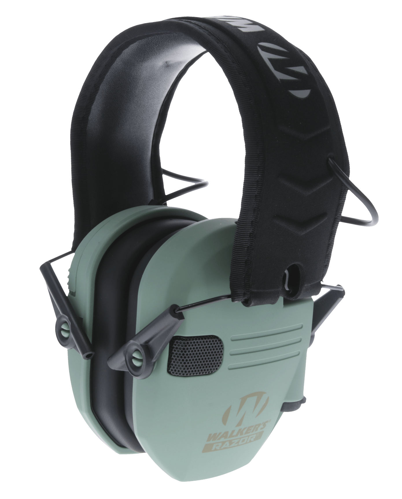 Walker's GWPRSEMSGN Razor Slim Electronic Muff 23 dB Over the Head Sage Green/Black Polymer