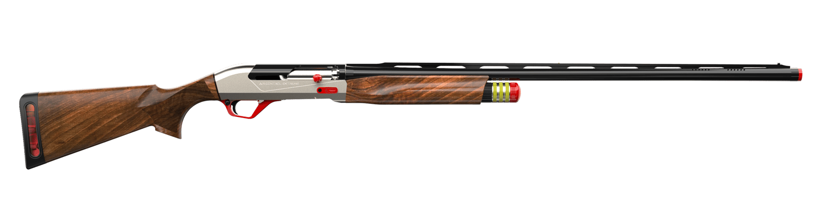 Retay USA ACES30 Ace  12 Gauge Semi-Auto 3" 3+1 30" Black Ported Barrel, Nickel Aluminum Receiver, Fixed Walnut Stock