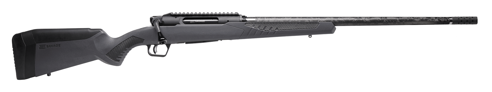 Savage Arms 57898 Impulse Mountain Hunter 270 Win 4+1 22" Carbon Fiber Threaded Barrel, Black Aluminum Receiver w/Picatinny Rail, Gray AccuStock Synthetic Stock, Ambidextrous