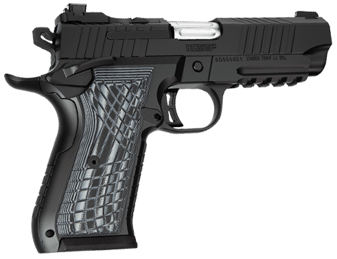 Kimber Mfg.,inc 3100017 KDS9C  9mm 10+1 4.09" KimPro Black Front and Rear Serrations Stainless Steel Slide Black Gray and Black Crosshatch Cut G-10 Grip