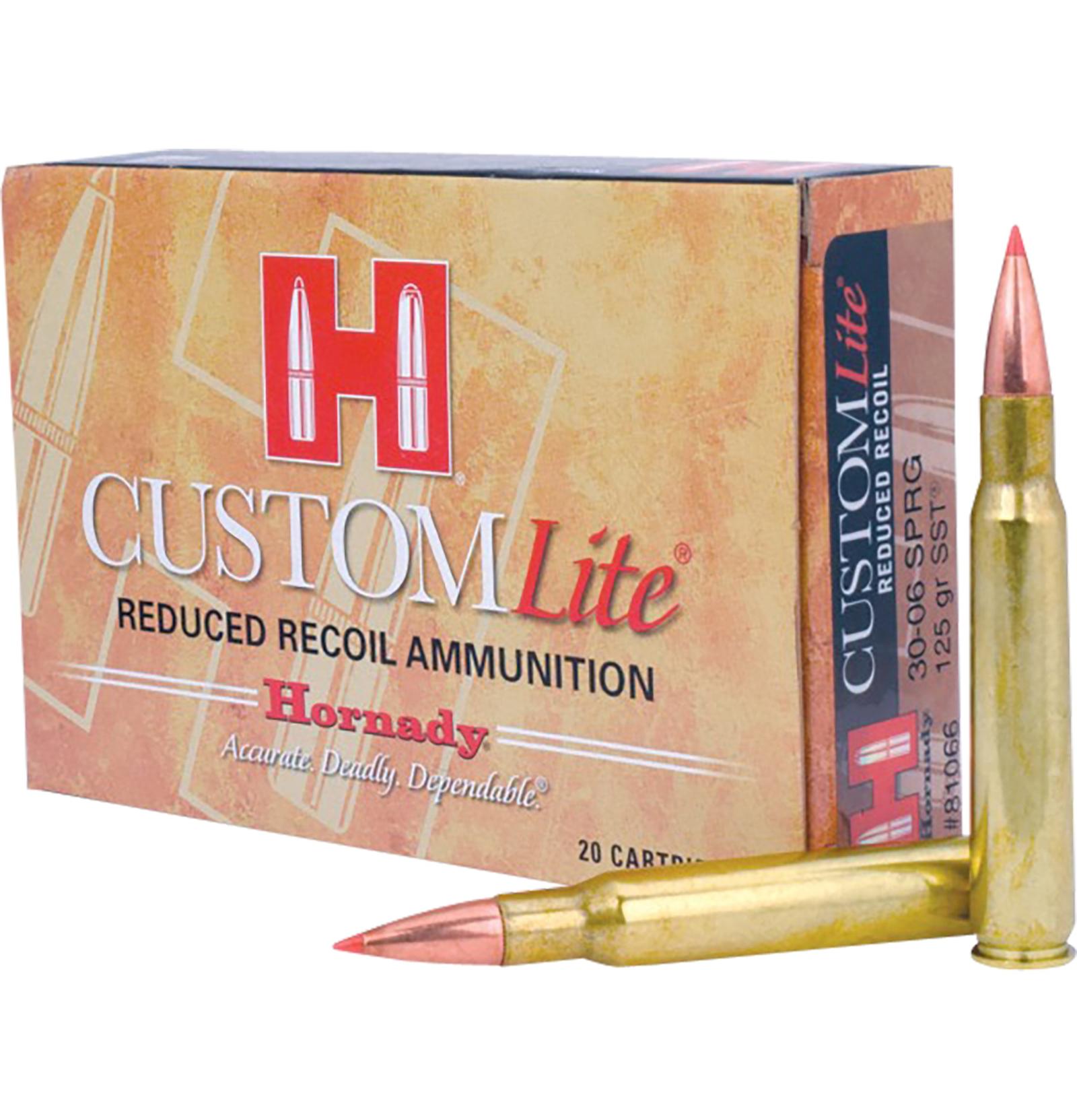 Hornady 81066 Custom Lite  30-06Springfield 125gr Super Shock Tip 20 Per Box/10 Case