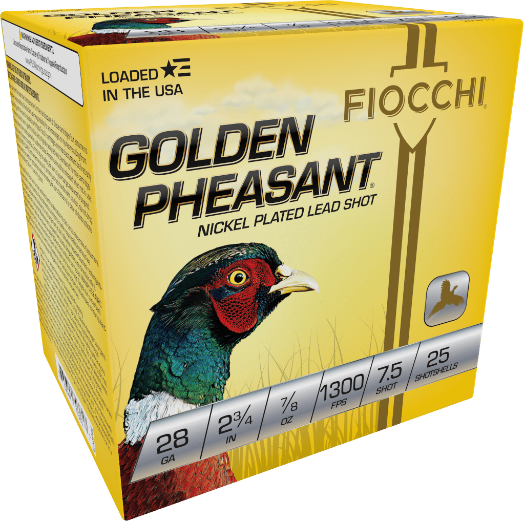Fiocchi 28GP75 Golden Pheasant Extrema 28Gauge 2.75" 7/8oz 7.5Shot 25 Per Box/10 Case