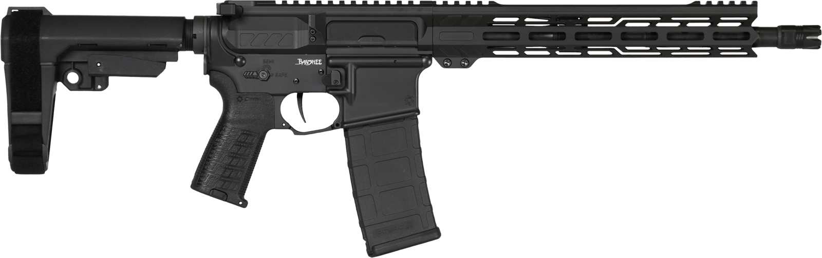 CMMG 30AB20FAB Banshee MK4 300 Blackout 30+1 12.50" Black Nitride Medium Taper Threaded Barrel, EML 7" M-LOK Handguards, Black Armor Cerakote Aluminum Picatinny Rail Receiver, CMMG Zeroed Grips