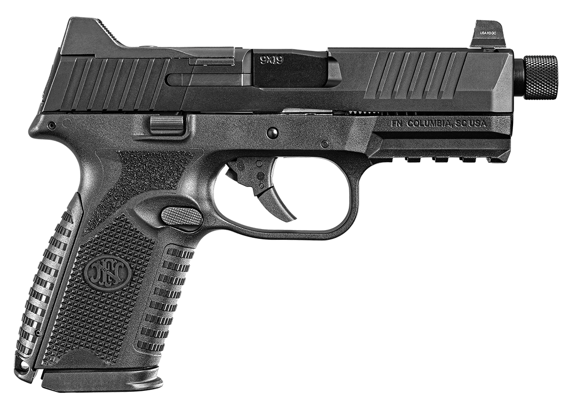 FN 66100838 509MT  Mid-Size Frame 9mm Luger 10+1 4.50" Black Target Crown/Threaded Steel Barrel, Matte Black Optic Ready/Serrated Steel Slide, Matte Black Polymer Frame w/Picatinny Rail, Ambidextrous