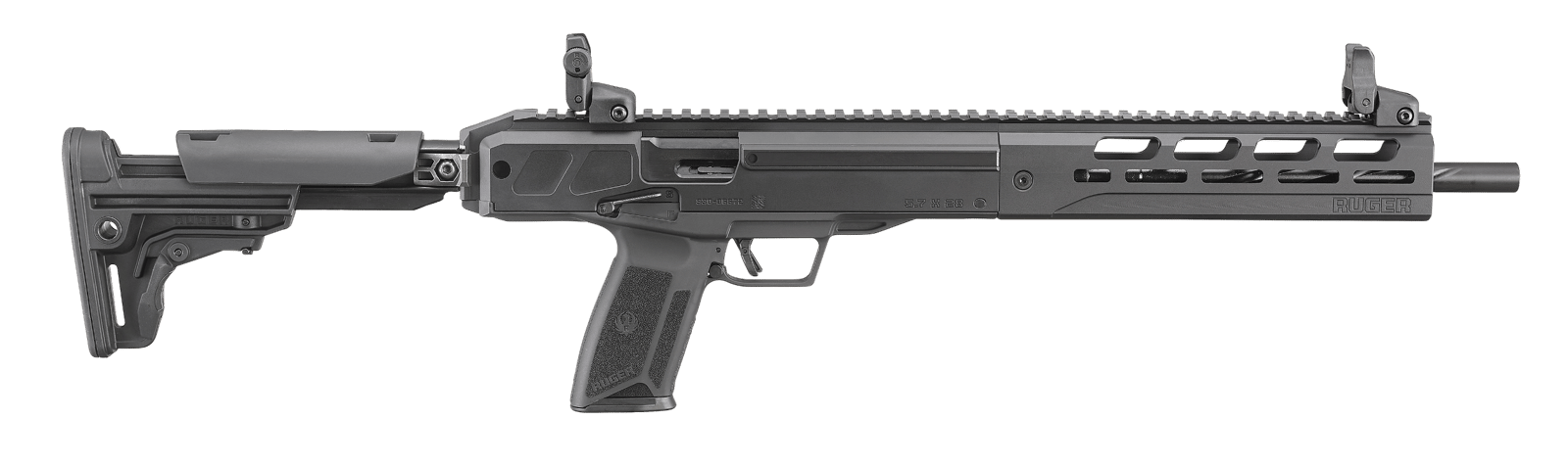 Ruger 19301 LC Carbine  5.7x28mm 10+1 16.25" Black Nitride Fluted Barrel, Black Hard Coat Anodized Aluminum Receiver, M-LOK Handguard, Black Synthetic Fixed Stock