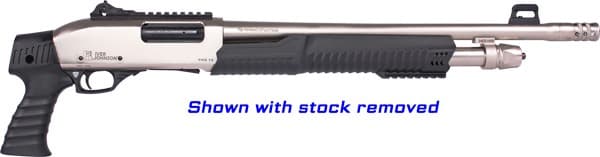 IVER JOHNSON PUMP 12GA 3" 18" NICKEL QD PISTOL GRIP STOCK