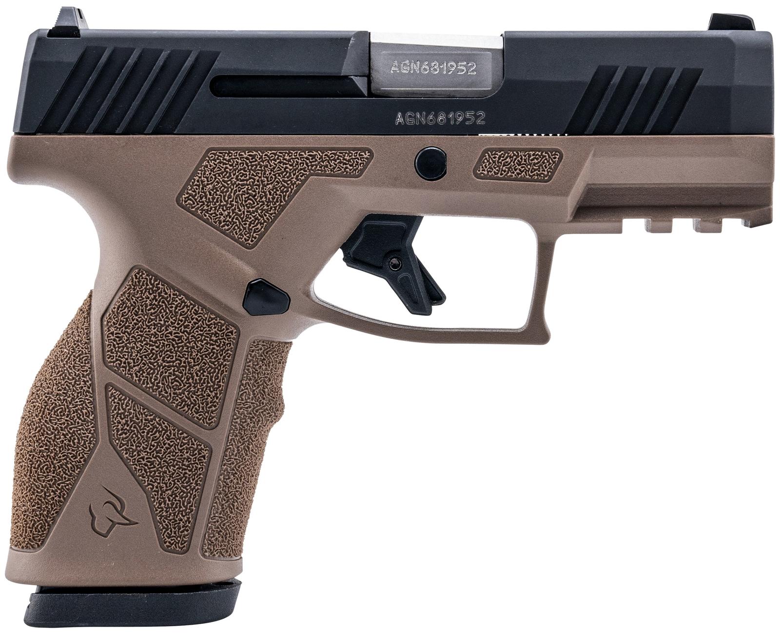 Taurus 1-GX2931B GX2  9mm Luger 13+1 3.37" Matte Stainless Steel Barrel, Matte Black Serrated Stainless Steel Slide, Brown Polymer Frame w/Picatinny Rail, Polymer Grip