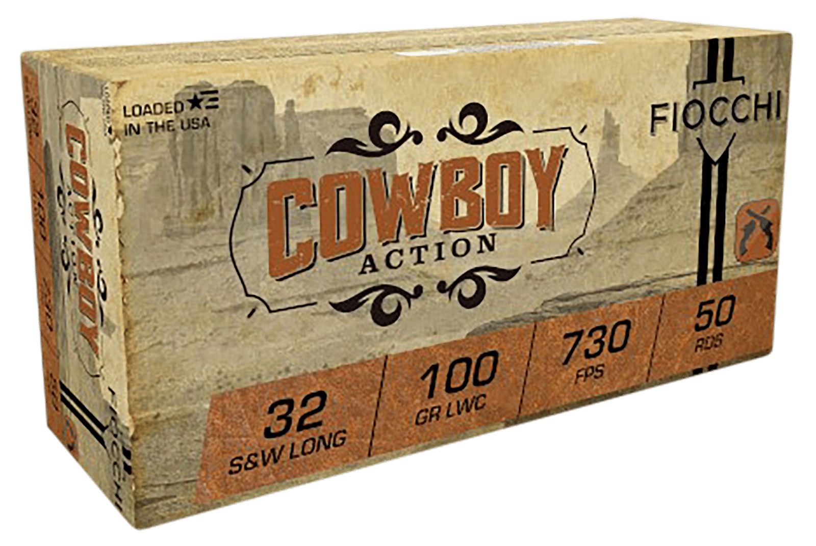 Fiocchi 32LA Cowboy Action  32S&WLong 100gr Lead Wadcutter 50 Per Box/20 Case