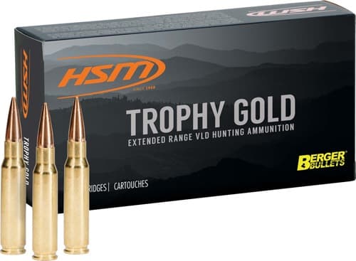HSM TROPHY GOLD 338 LAPUA MAG 250GR BERGER OTM 20RD 20BX/CS