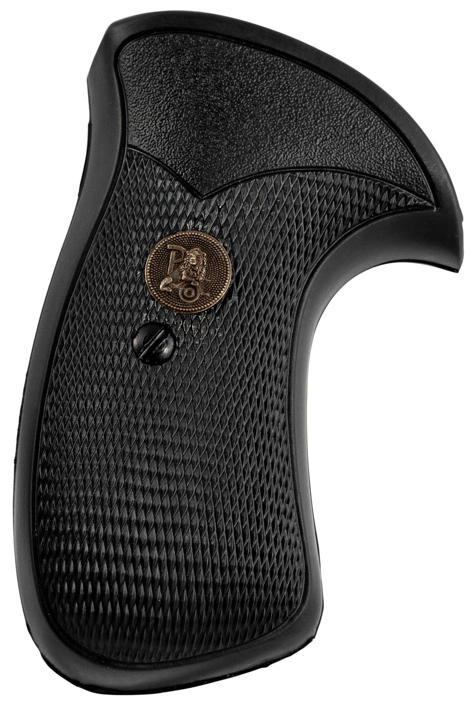 Pachmayr 03270 Compact Grip Checkered Black Rubber for S&W K/L Frame with Round Butt