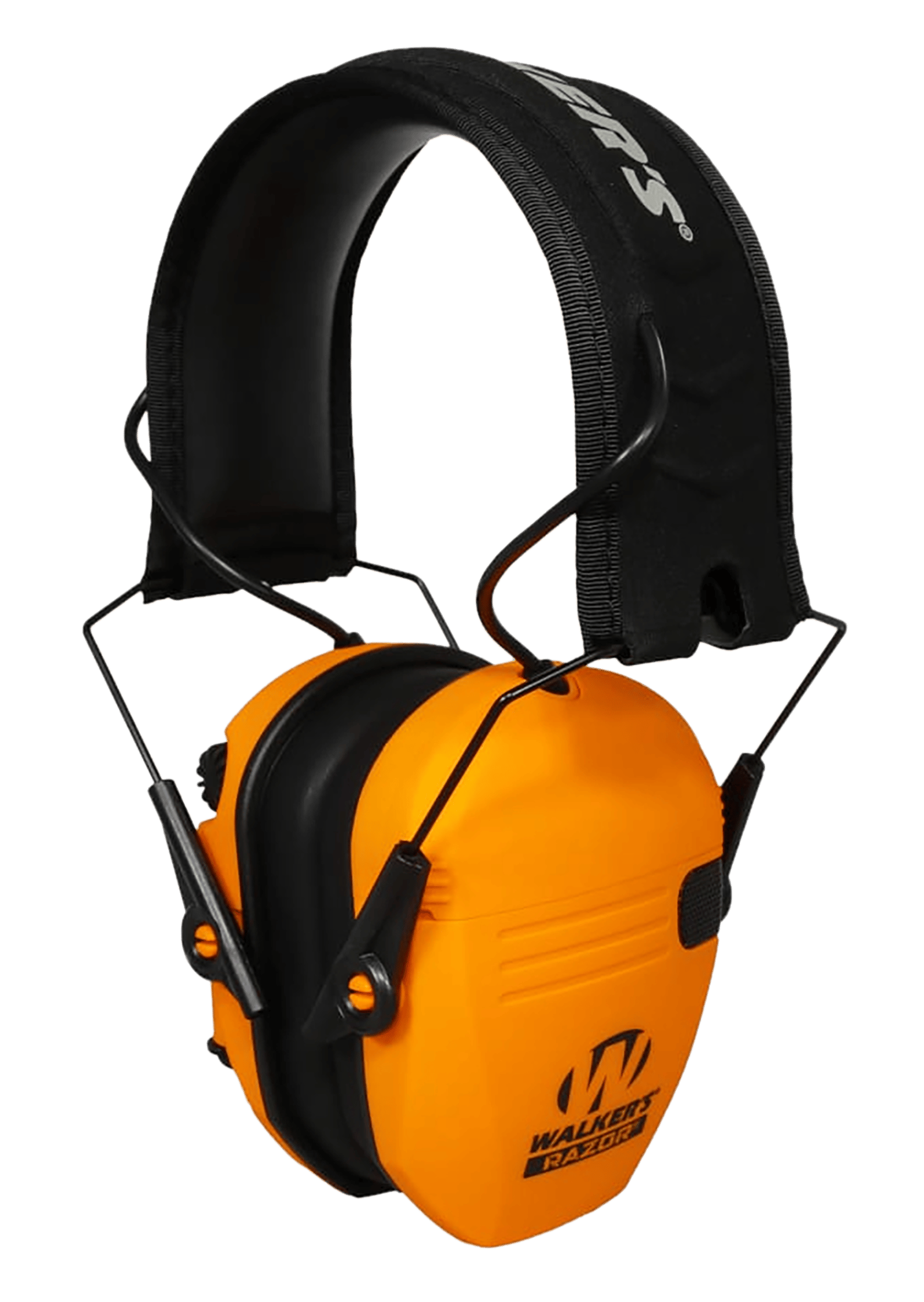 Walker's GWPRSEMBLZ Razor Slim Electronic Muff 23 dB Over the Head Blaze Orange/Black Polymer
