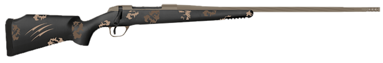 Fierce Firearms TWTROG65PRC20BS Twisted TI Rogue 6.5 PRC 20" Black Cerakote Steel Threaded Barrel, Drilled & Tapped Titanium Receiver, LR Negative Comb Sonora Ambush Camo Carbon Fiber Stock