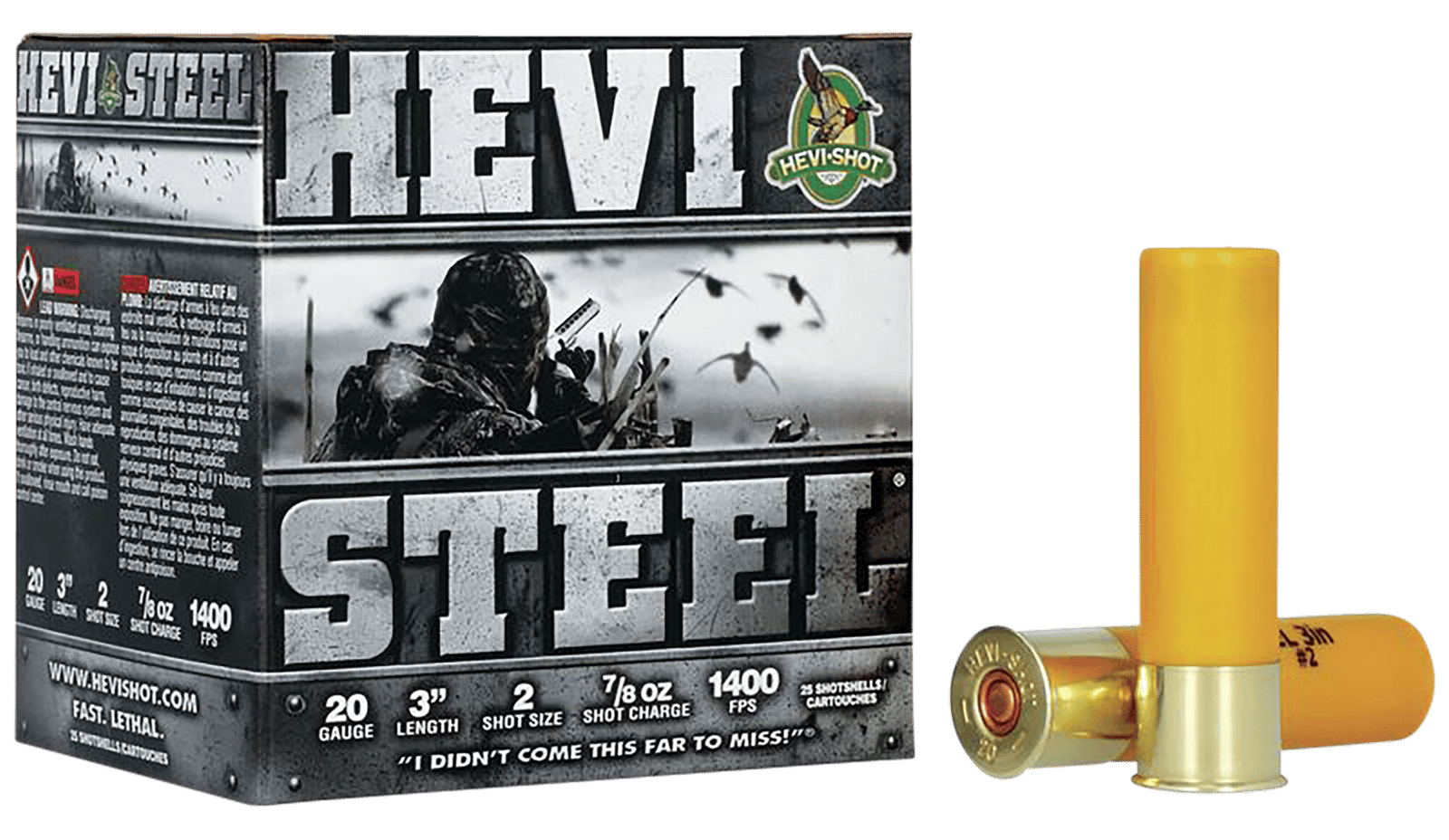 HEVI-Shot HS62002 HEVI-Steel  20Gauge 3" 7/8oz 2Shot 25 Per Box/10 Case
