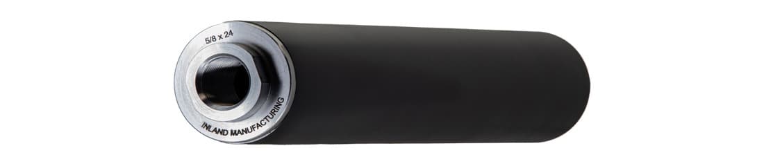 INLAND I-CAN II 7.5" Stainless Steel Black Ceramic .45 (5/8x24) Suppressor, 5/8x24 direct thread bas
