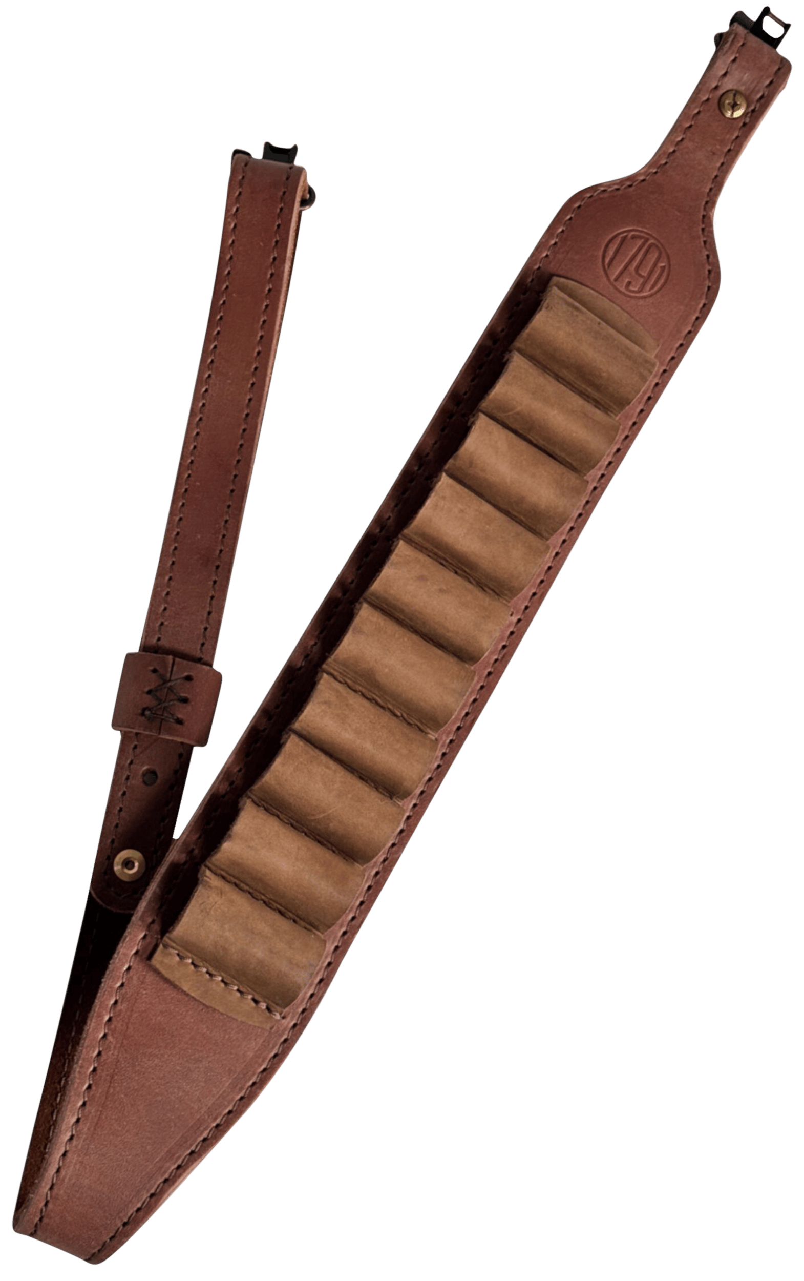 1791 Gunleather HNTAS12BRWA Hunt Ammo Sling Oiled Brown Leather 32" to 37" OAL Shotgun