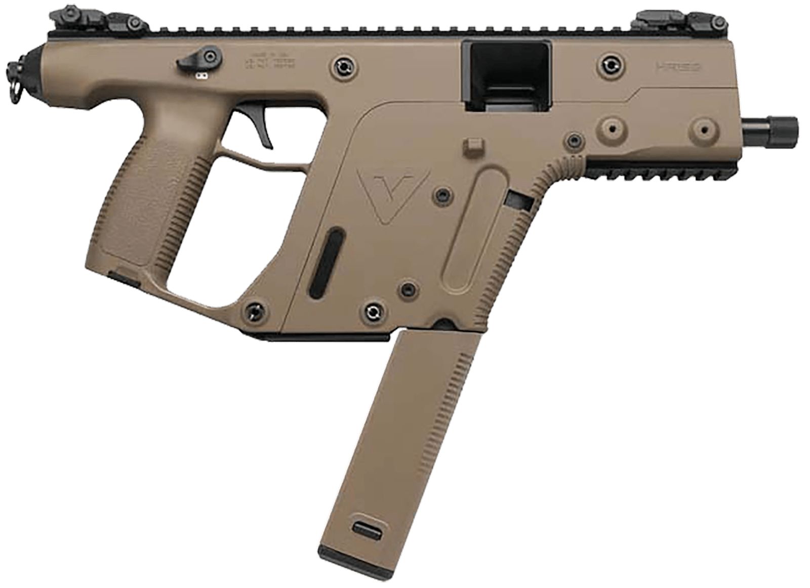 Kriss USA KV10PFD20 Vector SDP Gen2 10mm Auto 33+1 5.50" Black Nitride Threaded Barrel, Flat Dark Earth Picatinny Rail Receiver, FDE Polymer Grip, Glock Magazine Compatible