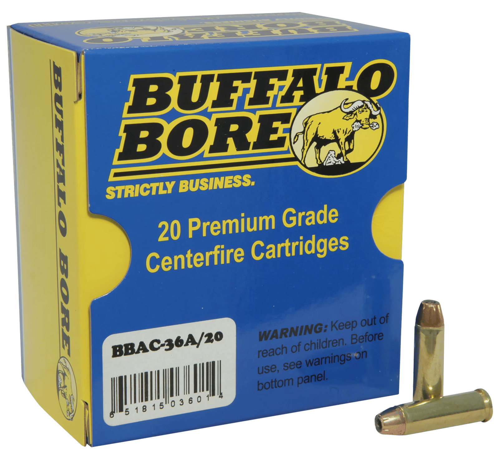 Buffalo Bore Ammunition 9B20 Heavy Strictly Business 444Marlin 300gr Semi Jacketed Flat Point 20 Per Box/12 Case