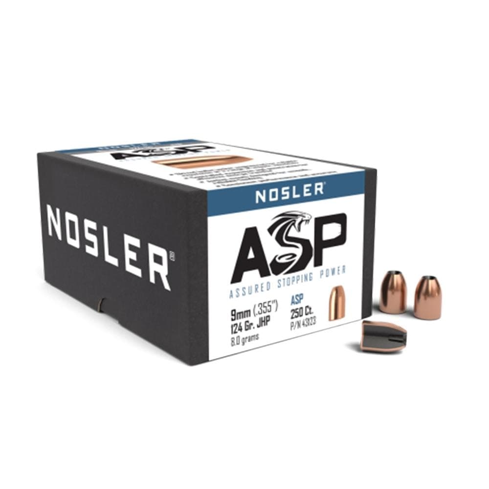 Nosler Sporting Handgun Pistol Bullets 9mm .355" 124 gr JHP 250/ct