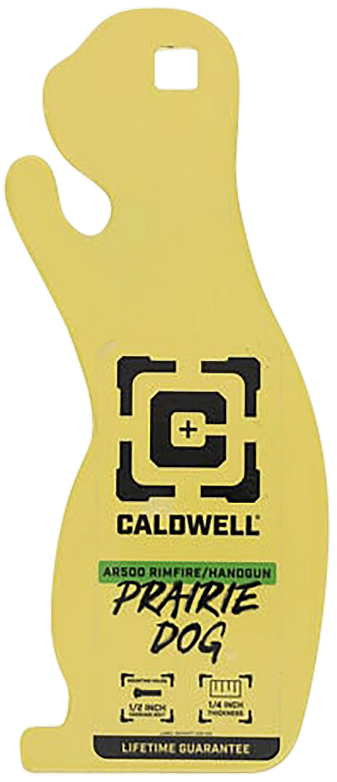 Caldwell 4002313   Rimfire/Handgun Yellow AR500 Steel Prairie Dog 1/4" Thick