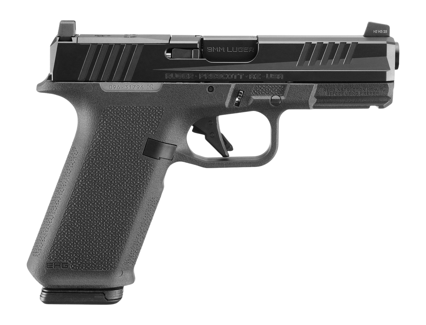 Ruger 19442 RXM  9mm Luger 17+1 4" Black FNC Nitride Alloy Steel Barrel & Optic Ready/Serrated Slide, Black Polymer Frame w/Accessory Rail, Textured Grip, RMR/RMSc/DeltaPoint Pro Footprint
