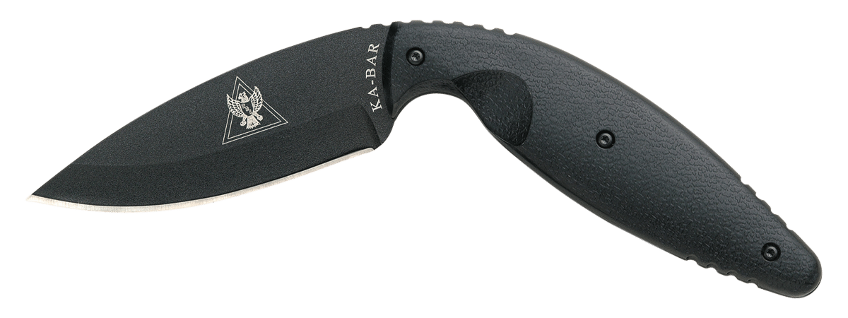 Ka-Bar 1482 TDI Law Enforcement Large 3.69" Fixed Drop Point Plain Black AUS-8A SS Blade, Black Zytel Handle, Includes Belt Clip/Sheath