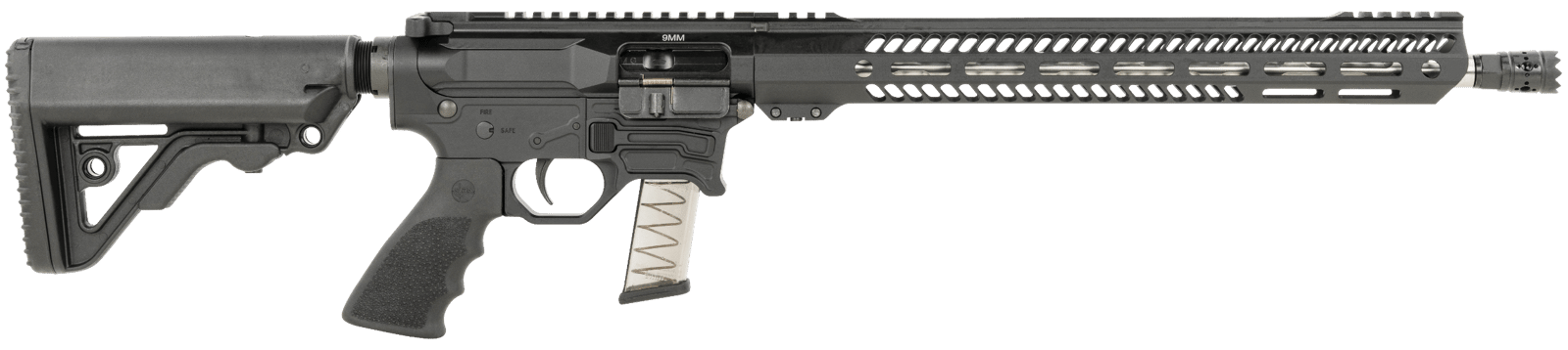 Rock River Arms BT91700V1 LAR-BT9G R9 Competition 9mm Luger 16" Stainless, Black, RRA NSP-2 Stock & Hogue Grip