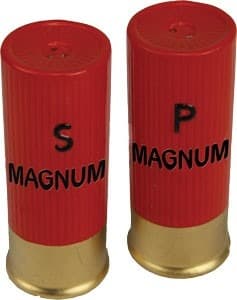 RIVERS EDGE SHOTSHELL SHAPED SALT & PEPPER SHAKERS