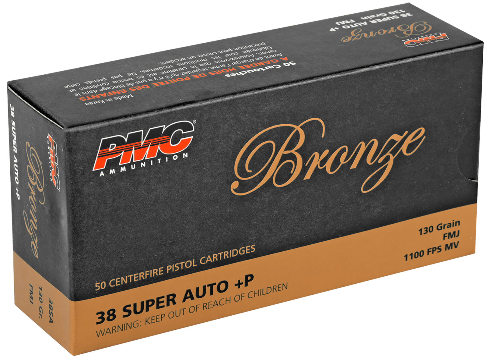 PMC 38SA Bronze  38Super+P 130gr Full Metal Jacket 50 Per Box/20 Case