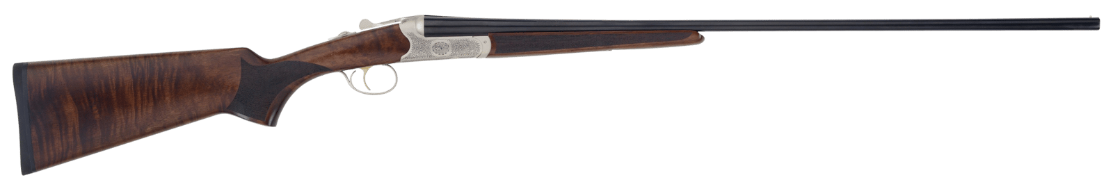 TriStar 38120 Bristol SxS Full Size 20 Gauge Break Open 3" 2rd 28" Blued Side By Side Barrel, Nickel Engraved w/24K Gold Inlay Steel Receiver, Fixed Oiled Turkish Walnut Stock, Right Hand