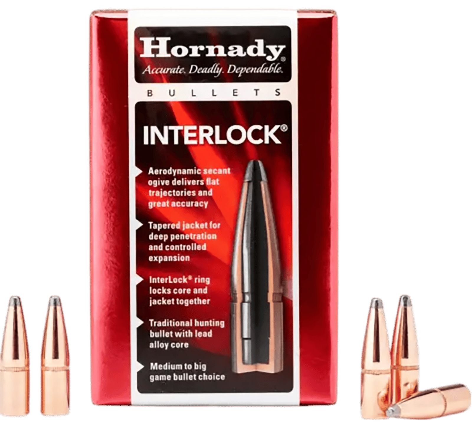 Hornady 3031 InterLock  30 Cal .308 150 gr Spire Point 100 Per Box/ 15 Case