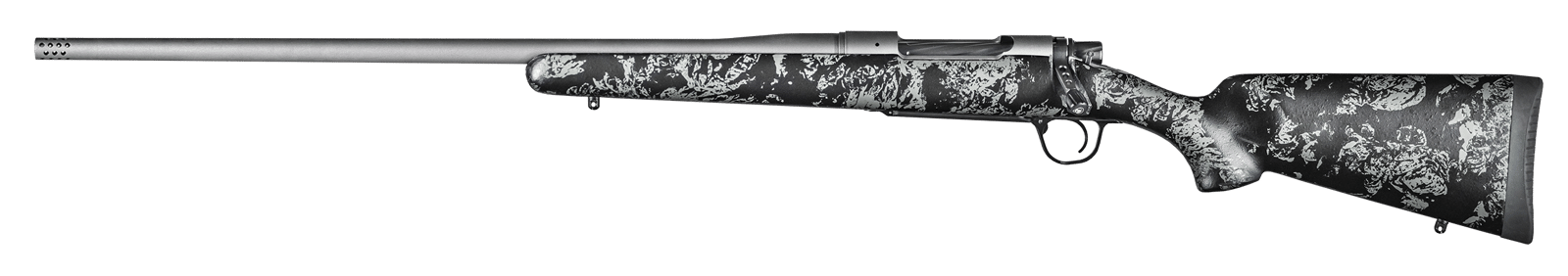 Christensen Arms 8010110900 Mesa FFT 6.5 PRC 4+1 20" Threaded Barrel, Tungsten Gray Cerakote, Black with Gray Webbing Stock, Left Hand