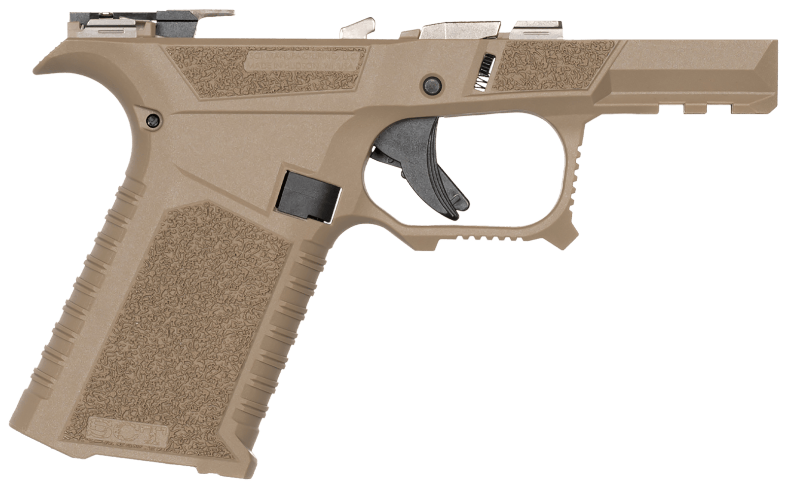 Sct Manufacturing 0226020000IA Sub Compact  Compatible w/ Glock 43X/48 Flat Dark Earth Polymer Frame Aggressive Texture Grip