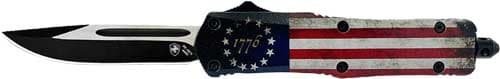 TEMPLAR KNIFE LARGE OTF BETSY ROSS FLAG 3.5" BLACK DROP PNT