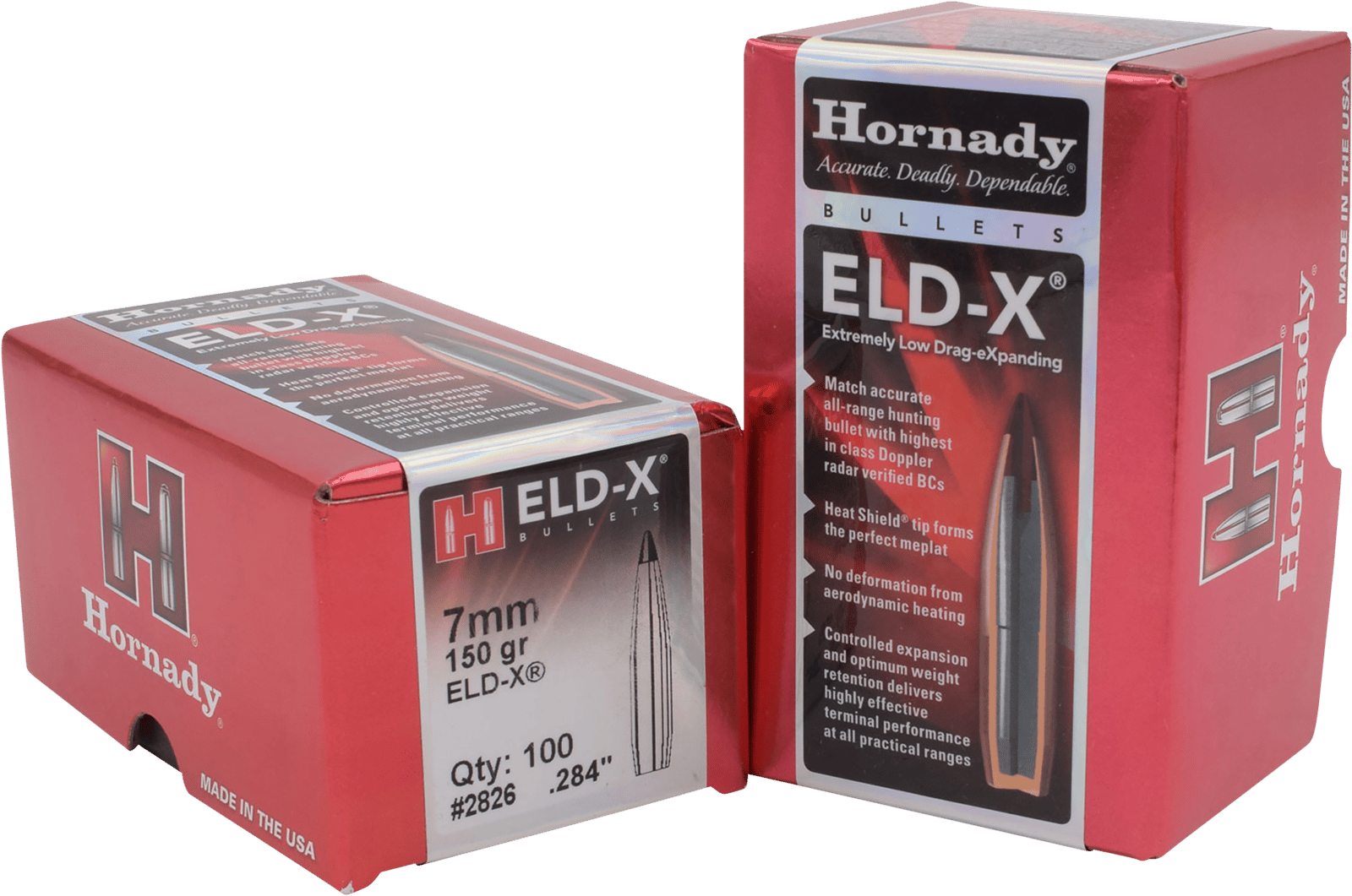 Hornady 2826 ELD-X  7mm .284 150 gr Extremely Low Drag eXpanding 100 Per Box/ 15 Case