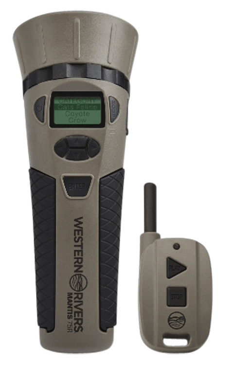 Western Rivers GC75 Mantis 75R Electronic Call Multiple Sounds Attracts Predators Features Remote Control Brown Polymer