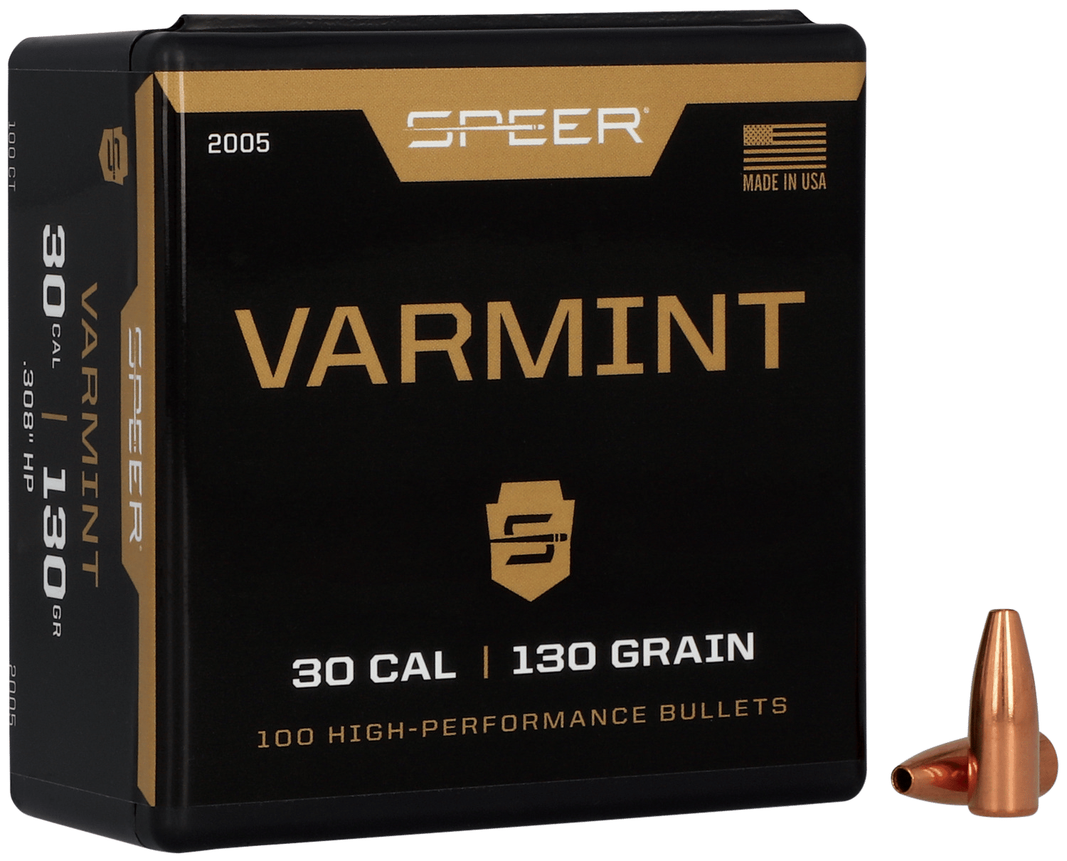 Speer 2005 Varmint  30Cal 130gr Jacketed Hollow Point 100 Per Box/5 Case